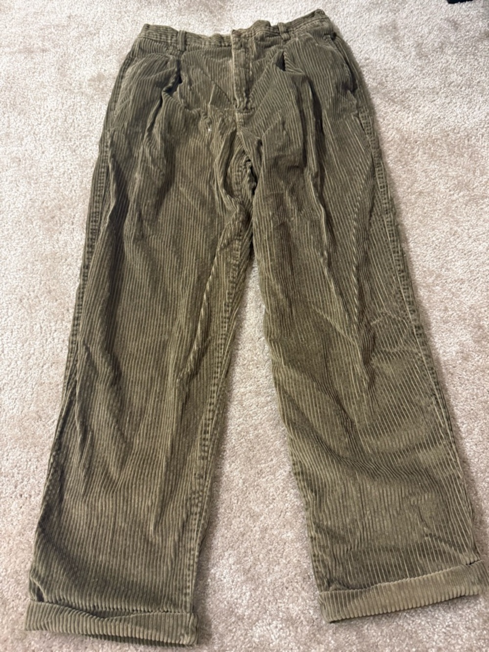 Eddie Bauer Olive Corduroy Men’s Pants - Wide Straight